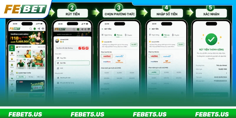 Cách Rút Tiền FEBET Nhanh Chóng An Toàn Trong Vài Bước Các bước rút tiền tại FEBET đơn giản và dễ thực hiện