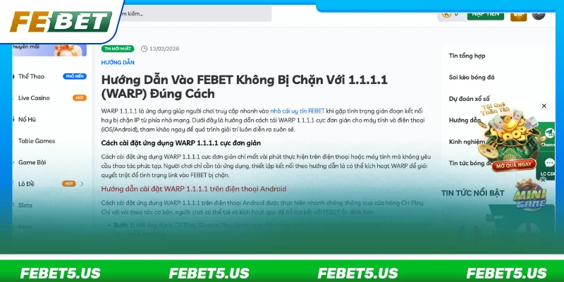 Hỏi đáp FEBET về cách đăng nhập tài khoản khi bị chặn link