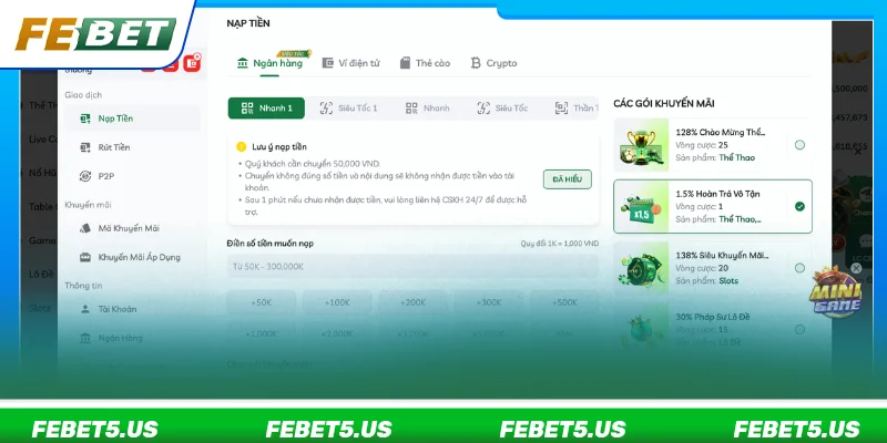 Hỏi đáp FEBET về quy trình nạp và rút tiền
